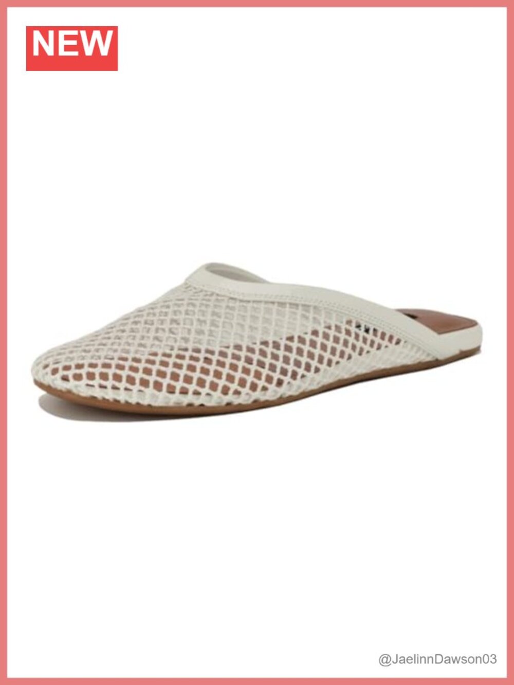 Women's Casual Flat Mules Round Toe Woven Mesh Slip-on